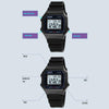SKMEI 1698 50m Waterproof Multifunctional Sports Square Pin Buckle Luminous Digital Watch(Black Black)