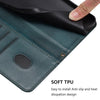 For Samsung Galaxy S21 FE 5G Line Splicing Buckle Retro Leather Phone Case(Dark Green)