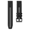 For Garmin Fenix 6 Pro GPS Metal Buckle Solid Color Silicone Watch Band(Black)