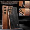For Samsung Galaxy S23 Ultra 5G AZNS Electroplated Edge Carbon Fiber Texture Phone Case(Green)