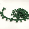 20 Yards Pompom Lace Ribbon Fur Ball Trim For Craft DIY Curtain Home Decorative Clothes Sewing Accessories(Dark Green)