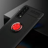 For Huawei P smart 2021 Metal Ring Holder 360 Degree Rotating TPU Case(Black+Red)