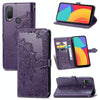 For Alcatel 1L 2021 Mandala Flower Embossed Horizontal Flip Leather Case with Holder & Three Card Slots & Wallet & Lanyard(Purple)
