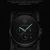 Ochstin 7232 Multifunctional Business Leather Wrist Wrist Waterproof Quartz Watch(Rose Gold+Blue)