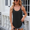 Women Tank Tops Summer Sleeveless Spaghetti Straps Camisole Top, Size: S(Black)