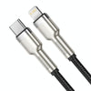 Baseus CATLJK-B01 Cafule Series 20W Type-C / USB-C to 8 Pin PD Metal Charging Data Cable, Length:2m(Black)