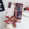 For Samsung Galaxy Z Fold3 5G Luck Flower Pattern TPU Phone Case With Strap(Red)