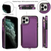 For iPhone 11 Pro Double Flap Zipper RFID Leather Phone Case with Short Lanyard(Dark Purple)