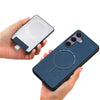 For Samsung Galaxy S25+ 5G Retro Splitable Magnetic Card Bag Leather Phone Case(Blue)