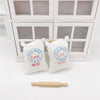 3 PCS 1:12 mini Doll House Kitchen Decoration Flour Bag and Rolling Pin shooting Props Pocket Miniature Food Play