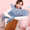 Plush Stuffed Toy Shark Kids Toys Boys Girls Animal Reading Pillow for Birthday Gifts, Height:100cm(Blue)