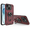 For iPhone 15 Metal Rotating Bracket TPU + PC Magnetic Phone Case(Dark Red)
