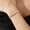 NL102 Encrusted Zirconium Cuban Bracelet, Size: 60cm (Silver)
