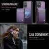 For Samsung Galaxy A51 4G JEEHOOD J06 British Style RFID MagSafe Card Bag PU Phone Case(Purple)