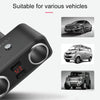 SHUNWEI SD-1925 120W 3A Car 2 in 1 Dual USB Charger 90 Degree Free Rotation Cigarette Lighter(Grey)