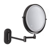 8 Inch Wall-Mounted Double-Sided Makeup Mirror LED Three-Tone Light Bathroom Mirror, Colour:Battery Models Black(Five Times Magnification)