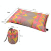 Portable Ethnic Style Automatic Inflatable Pillows Outdoor Camping Tent Camping Equipment Car Travel Pillows(Red Yellow Printing)