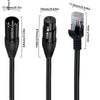 XLR 3 Pin Female to RJ45 Male Network Extension Cable for DMX-CON Controller Series, Length: 30cm(Black)