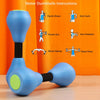 1pair EVA Water Sports Small Dumbbells Ladies Children Home Fitness Equipment Adjustable Dumbbells(Blue Green)
