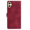For Samsung Galaxy A06 4G Skin Feel Embossed Feather Leather Phone Case(Red)