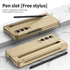 For Samsung Galaxy Z Fold4 Integrated PC + PU Phone Case with Pen / Pen Box(Gold)
