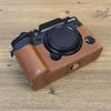 For FUJIFILM X-T5 1/4 inch Thread PU Leather Camera Half Case Base (Coffee)