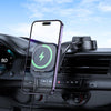 hoco HW24 Might Retractable Magnetic Wireless Fast Charging Car Center Console Holder(Black)