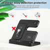 S80-A 3-in-1 Portable Magnetic Foldable Wireless Charger Phone Watch Earphone Charger(Black)