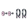 SCE1516 Cat Ears Claws Earrings 925 Silver Plated Black Gold Earrings