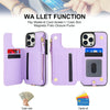 For iPhone 13 Pro Max Double Flap Zipper RFID Leather Phone Case with Short Lanyard(Light Purple)