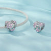 S925 Sterling Silver Platinum-plated Zircon Heart-shaped Flower Vine DIY Beads(SCC2739)
