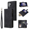 For Samsung Galaxy S25 5G Multifunctional Frosted Zipper Wallet Leather Phone Case(Black)