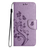 For Samsung Galaxy A56 5G Butterfly Flower Pattern Flip Leather Phone Case(Light Purple)