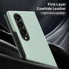 For Samsung Galaxy Z Fold4 Smart View Window Leather Phone Case with Card Slot(Green)