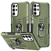 For Samsung Galaxy S25 Ultra 5G Ring Holder Armor Hybrid Phone Case(Green)