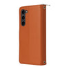 For Samsung Galaxy S23+ 5G Nine-card Slots Zipper Wallet Bag Leather Phone Case(Brown)