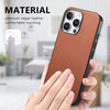 For iPhone 15 Twill Fabric Leather Skin Back Phone Case(Brown)
