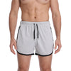 XXXL Three Pants Men Gym Shorts Quick Dry Swimming Trunks(Light Gray)