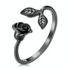 S925 Sterling Silver Platinum-plated Snake Rose Open Ring, Model: BSR239