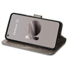 For ASUS Zenfone 10 Four-leaf Clasp Embossed Buckle Leather Phone Case(Grey)