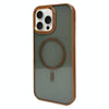 For iPhone 15 Pro Metal Lens Frame MagSafe Phone Case(Gold)