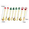 2pcs /Pack Christmas Dessert Fork And Spoon Set Portable Cute Cartoon Tableware, Style: Christmas Hat Silver
