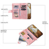 For Samsung Galaxy A06 5G / 4G Grid Texture Zipper Leather Phone Case with Lanyard(Rose Gold)