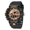 SMAEL 8081 Multifunctional Waterproof Luminous Numeric Digital Dual Display Outdoor Sports Watch(Black Rose Gold)