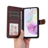 For Samsung Galaxy A56 ENKAY Card Wallet Calf Texture Leather Phone Case with Screen Film(Blue)