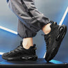Men Air Cushion Sneakers Low Top Lace Running Shoes Mesh Breathable Sports Shoes, Size: 43(Black Blue)