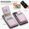 For Samsung Galaxy S24 Ultra 5G JEEHOOD J06 British Style RFID MagSafe Card Bag PU Phone Case(Pink)