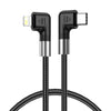 A9 30W USB-C/Type-C to 8 Pin Double Elbow Data Cable, Length:1m