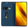 For Xiaomi Poco X3 NFC Frosted Business Magnetic Horizontal Flip PU Leather Case with Holder & Card Slot & Lanyard(Blue)