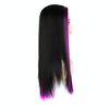 Fashion Medium Haircut Side Bangs Highlight Color Long Straight Wig(Black Volet)
